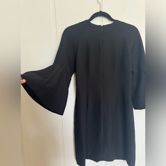 Banana Republic Bell Sleeve Keyhole Dress, Black, Size 4 Petite - Picture 7 of 8